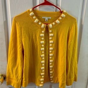 Banana republic Yellow Cardigan with White Accents